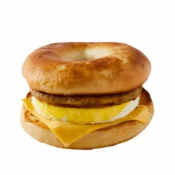 Grilled Bagel Breakfast Sandwich with Veggie Sausage